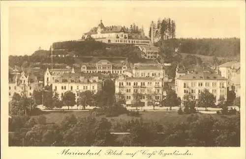 Marienbad Tschechien Blick auf Hoehenhotel Cafe Egerlaender Boehmen Kat. Marianske Lazne