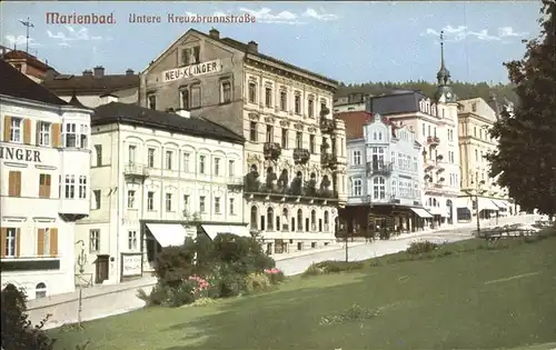 Marienbad Tschechien Untere Kreuzbrunnenstrasse Hotel Klinger Boehmen Kat. Marianske Lazne