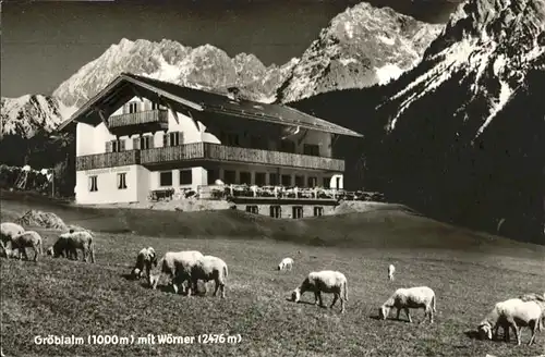 Mittenwald Bayern Mittenwald [Stempelabschlag] Groeblalm Woerner Schafe x / Mittenwald /Garmisch-Partenkirchen LKR