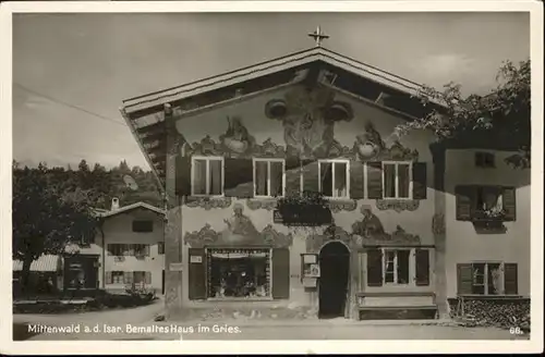 Mittenwald Bayern Mittenwald Bemaltes Haus Gries * / Mittenwald /Garmisch-Partenkirchen LKR