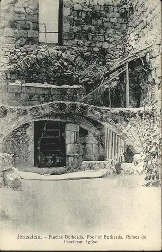 Jerusalem Yerushalayim Jerusalem Piscine Bethesda Pool Ruines Eglise * / Israel /