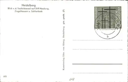 Heidelberg Neckar Teufelskanzel Stift Neuburg Schiff / Heidelberg /Heidelberg Stadtkreis