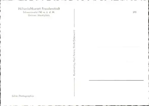 Freudenstadt Unterer Marktplatz  / Freudenstadt /Freudenstadt LKR