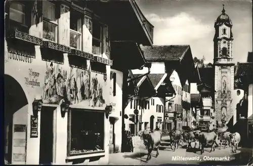 Mittenwald Bayern Mittenwald Obermarkt Kuh Konditorei Bozner Weinstuben x / Mittenwald /Garmisch-Partenkirchen LKR