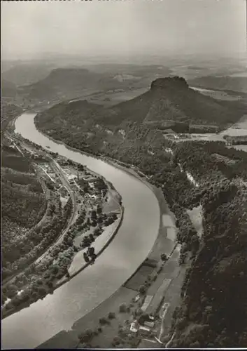 Bad Schandau Bad Schandau Fliegeraufnahme Lilienstein Festung Koenigstein * / Bad Schandau /Saechsische Schweiz-Osterzgebirge LKR