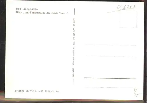Bad Liebenstein Sanatorium Heinrich Mann Kat. Bad Liebenstein