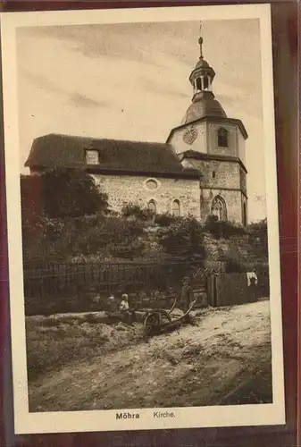 Moehra Kirche Bauer mit Pflug Kat. Moorgrund