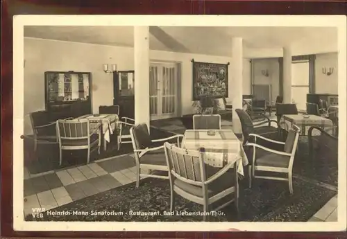 Bad Liebenstein Heinrich Mann Sanatorium Restaurant Kat. Bad Liebenstein