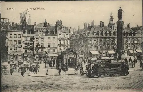 Lille Grand Place Strassenbahn  Kat. Lille