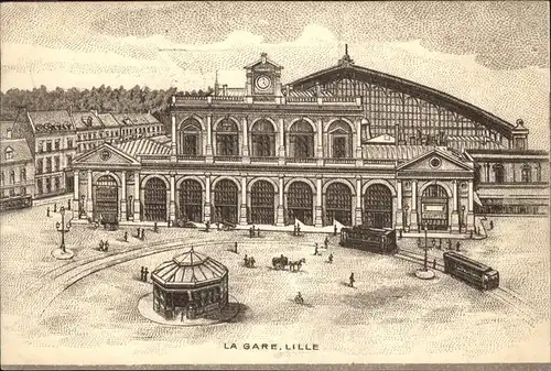 Lille Gare Straßenbahn Kat. Lille