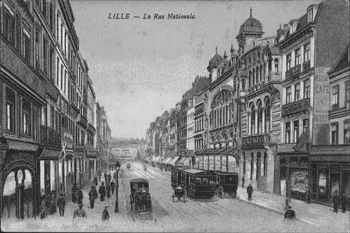 Lille Rue Nationale Strassenbahn Kat. Lille