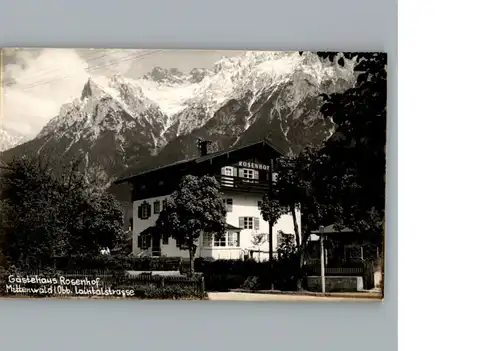 Mittenwald Bayern Gaestehaus Rosenhof / Mittenwald /Garmisch-Partenkirchen LKR