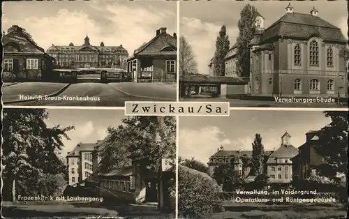 Zwickau Verwaltungsgebaeude Frauenklinik Laubengang Krankenhaus Kat. Zwickau