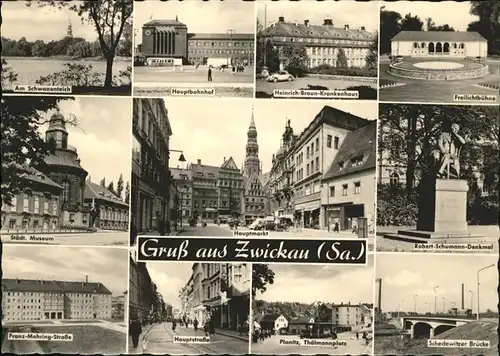 Zwickau Robert Schumann Denkmal Schedewitzer Bruecke Freilichtbuehne Museum Kat. Zwickau