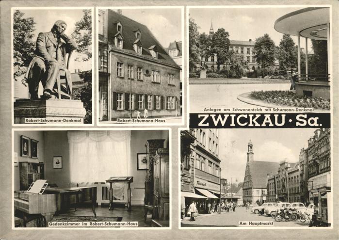 Zwickau Schwanenteich Schumann Haus Denkmal Hauptmarkt Kat