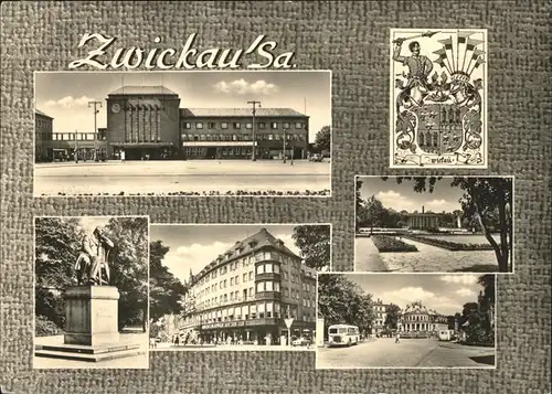 Zwickau Wappen Denkmal Bus Bahnhof Kat. Zwickau