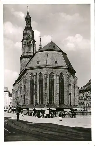 Heidelberg Marktplatz Herkulesbrunnen Heiliggeistkirche Kat. Heidelberg