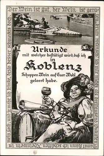 Koblenz Urkunde Zeichnung Kat. Koblenz