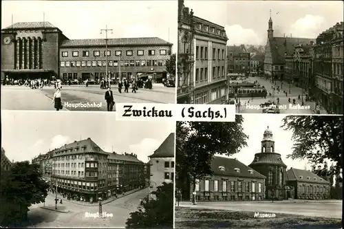 Zwickau Hauptbahnhof Hauptmarkt mit Rathaus Ringkaffee Museum
