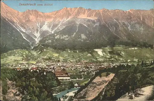 Innsbruck Panorama vom Silltal Karwendelgebirge Kat. Innsbruck