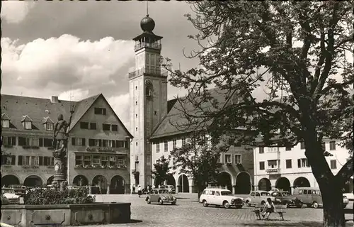 Freudenstadt Neptunbrunnen Rathaus Autos