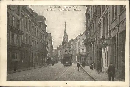 Lille Rue de Paris Strassenbahn x