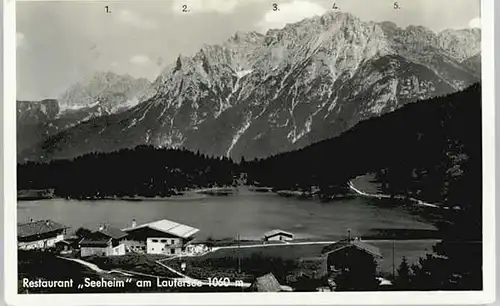 Mittenwald Restaurant Seeheim Lautersee x 1937