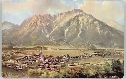 Mittenwald Bayern Mittenwald KuenstlerWerner Meier ungelaufen ca. 1920 / Mittenwald /Garmisch-Partenkirchen LKR