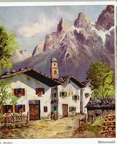 Mittenwald Kuenstlerkarte x 1942