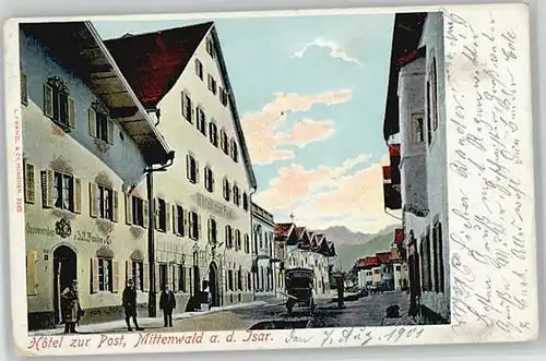 Mittenwald Hotel Post x 1901