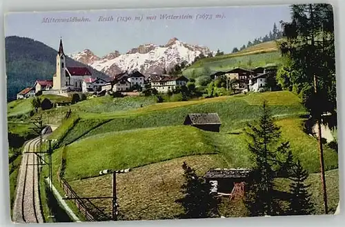 Mittenwald Bayern Mittenwald Bahn Wetterstein ungelaufen ca. 1920 / Mittenwald /Garmisch-Partenkirchen LKR