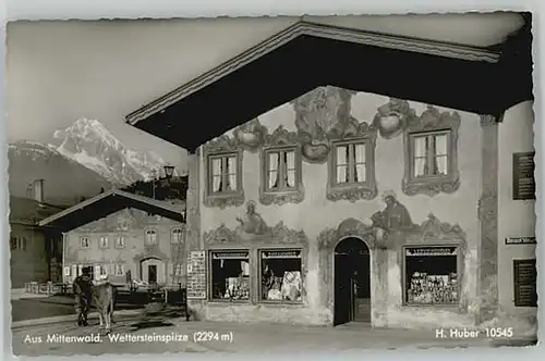 Mittenwald Bayern Mittenwald Wettersteinspitz ungelaufen ca. 1955 / Mittenwald /Garmisch-Partenkirchen LKR