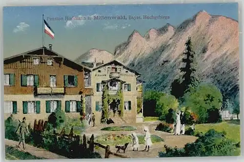 Mittenwald Bayern Mittenwald Pension Hoffmann ungelaufen ca. 1920 / Mittenwald /Garmisch-Partenkirchen LKR