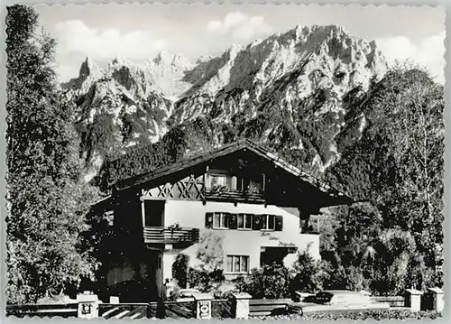 Mittenwald Bayern Mittenwald Hotel Pension Zum lieben Augustin ungelaufen ca. 1965 / Mittenwald /Garmisch-Partenkirchen LKR