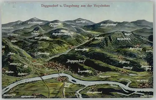 Deggendorf Donau Deggendorf Fliegeraufnahme ungelaufen ca. 1910 / Deggendorf /Deggendorf LKR