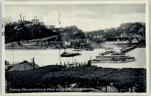 Koblenz [Stempelabschlag] Festung Ehrenbreitstein Schiffbruecke x