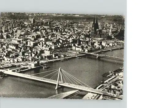 Koeln Rhein Fliegeraufnahme Severinsbruecke Dom  / Koeln /Koeln Stadtkreis