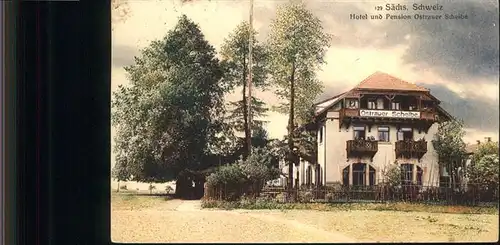 Bad Schandau [Stempelabschlag] Hotel Pension Ostrauer Scheibe / Bad Schandau /Saechsische Schweiz-Osterzgebirge LKR