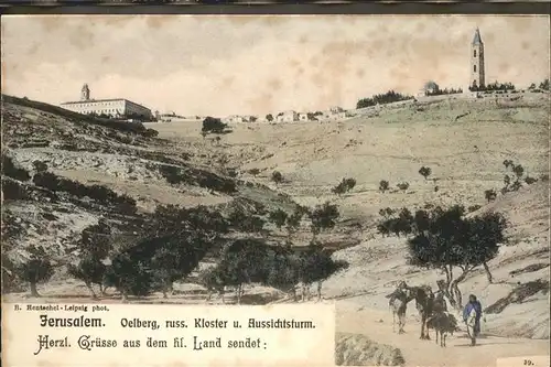 Jerusalem Yerushalayim Oelberg Kloster Aussichtsturm  Esel / Israel /