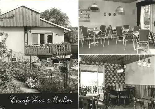 Meissen Elbe Sachsen Eiscafe oberhalb der Albrechtsburg / Meissen /Meissen LKR