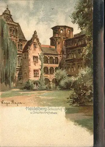 Heidelberg Neckar Schlosshof Otto Heinrichsbau Kuenstler Edgar Meyer / Heidelberg /Heidelberg Stadtkreis