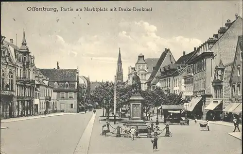Offenburg Partie Marktplatz
Drake Denkmal / Offenburg /Ortenaukreis LKR
