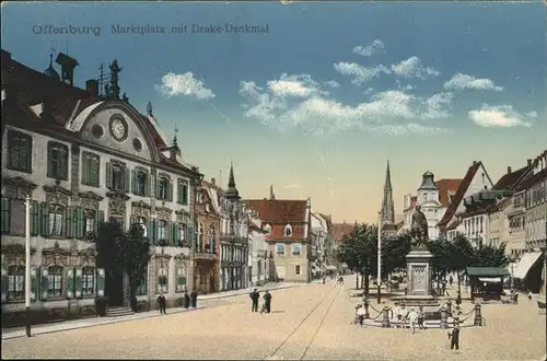 Offenburg Marktplatz
Drake-Denkmal / Offenburg /Ortenaukreis LKR