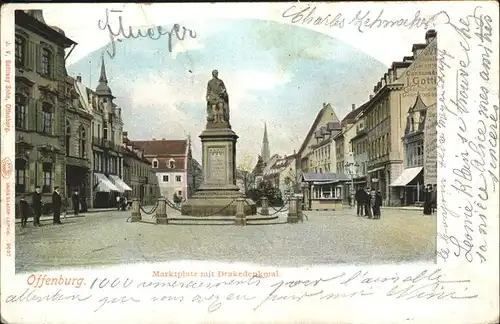 Offenburg Marktplatz
Drake Denkmal / Offenburg /Ortenaukreis LKR