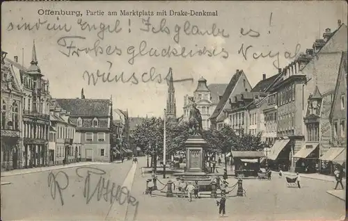 Offenburg Marktplatz
Drake-Denkmal / Offenburg /Ortenaukreis LKR