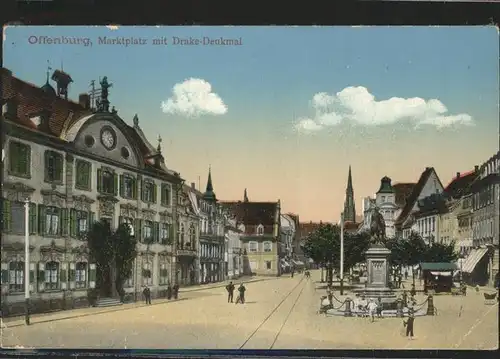 Offenburg Marktplatz
Drake-Denkmal / Offenburg /Ortenaukreis LKR