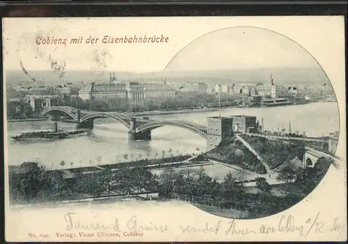 Koblenz Rhein Eisenbahnbruecke / Koblenz /Koblenz Stadtkreis