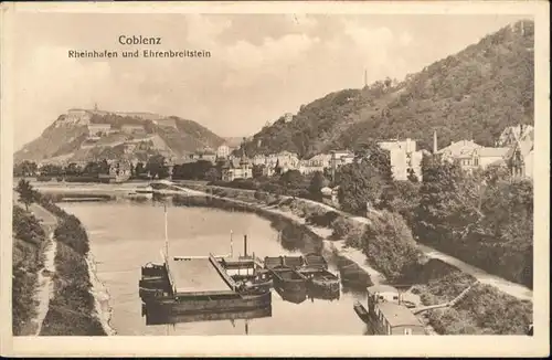 Koblenz Rhein Rheinhafen Ehrenbreitstein Schiff / Koblenz /Koblenz Stadtkreis