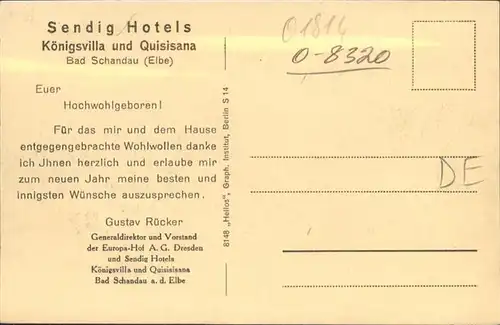 Bad Schandau Sendig Hotel Quisisana / Bad Schandau /Saechsische Schweiz-Osterzgebirge LKR