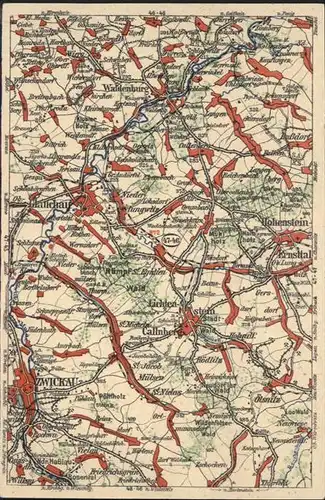 Zwickau Sachsen Landkarte / Zwickau /Zwickau LKR